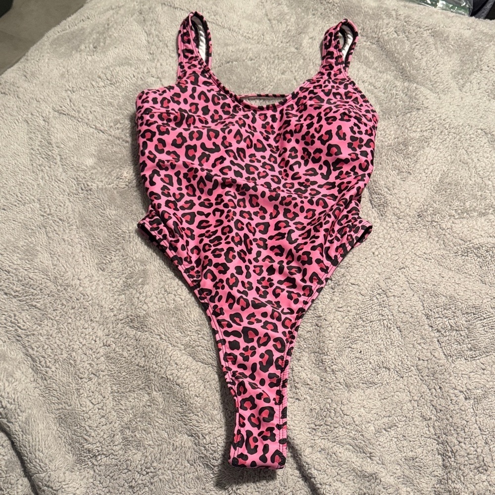 Pink Leopard Print Swimsuit